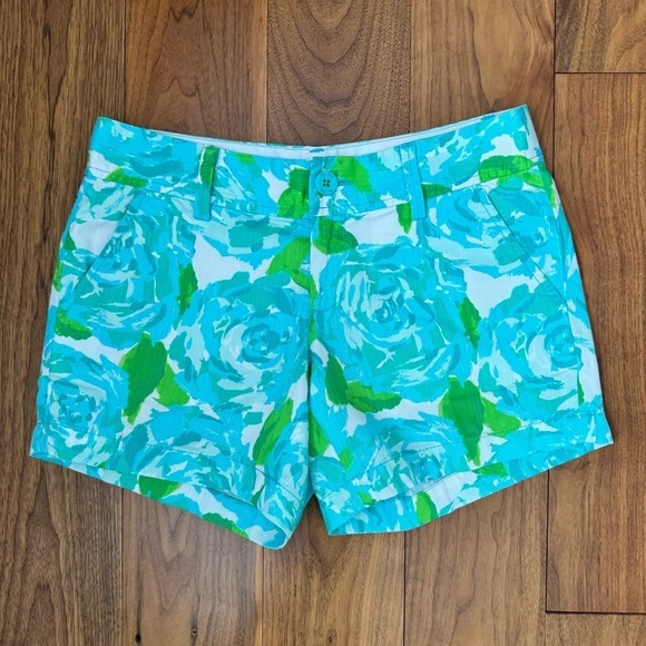 Lilly Pulitzer 5” The Callahan Shorts FIRST IMPRESSION BLUE Rose Floral size 2 - Picture 8 of 16